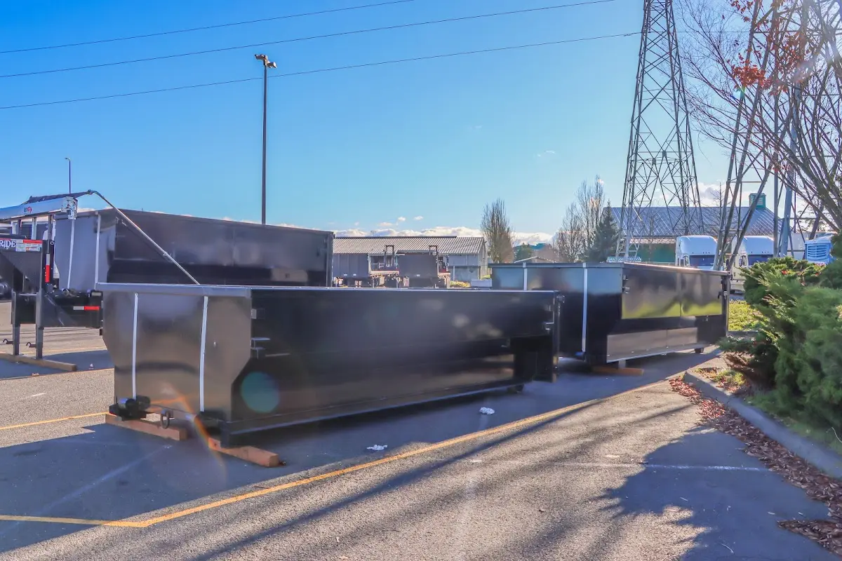 Roll-off dumpster ready for waste disposal at job site for Construction Dumpster Rental in Lansdowne
